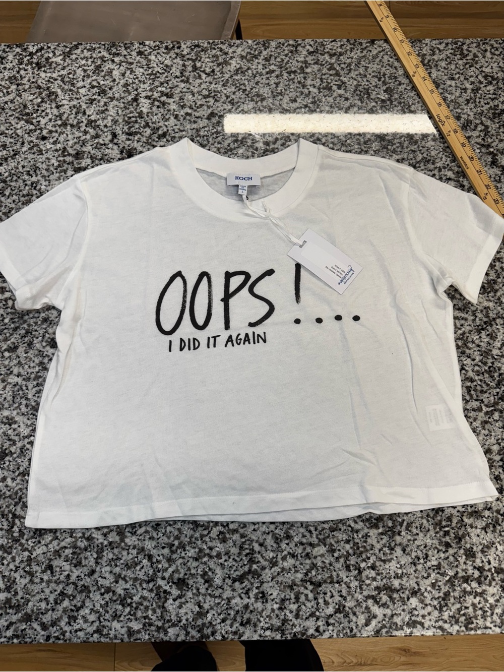 Oops I Did It Again" Graphic Tee - White